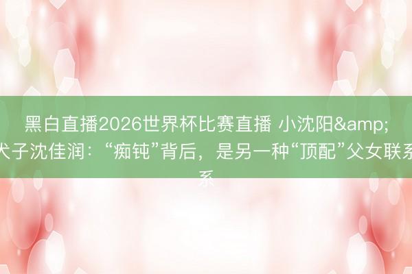 黑白直播2026世界杯比赛直播 小沈阳&犬子沈佳润:“痴钝”背后,是另一种“顶配”父女联系