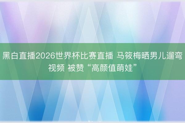 黑白直播2026世界杯比赛直播 马筱梅晒男儿遛弯视频 被赞 “高