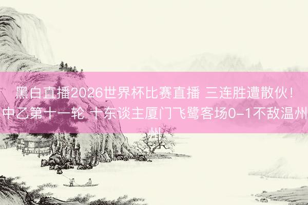 黑白直播2026世界杯比赛直播 三连胜遭散伙！中乙第十一轮 十东谈主厦门飞鹭客场0-1不敌温州