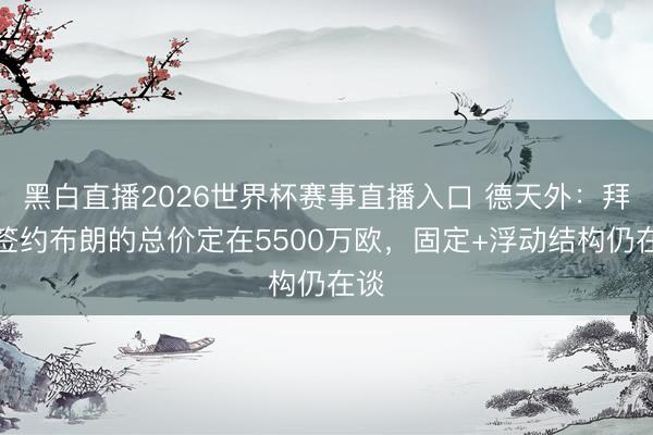 黑白直播2026世界杯赛事直播入口 德天外:拜仁签约布朗的总价定在5500万欧,固定+浮动结构仍在谈