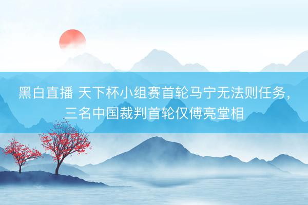 黑白直播 天下杯小组赛首轮马宁无法则任务,三名中国裁判首轮仅傅亮堂相