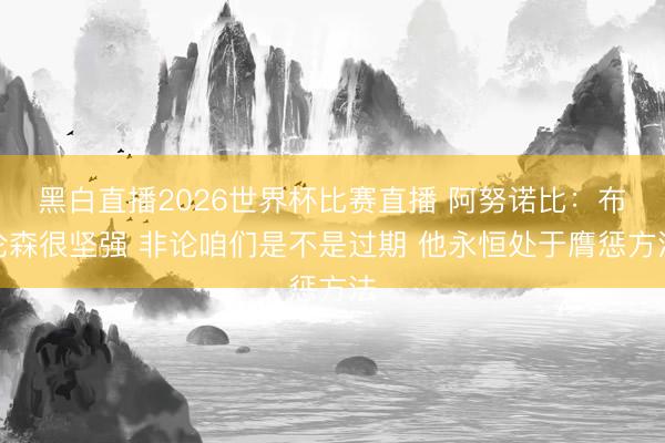 黑白直播2026世界杯比赛直播 阿努诺比:布伦森很坚强 非论咱们是不是过期 他永恒处于膺惩方法