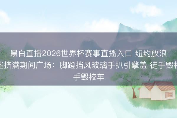 黑白直播2026世界杯赛事直播入口 纽约放浪球迷挤满期间广场：脚蹬挡风玻璃手扒引擎盖 徒手毁校车