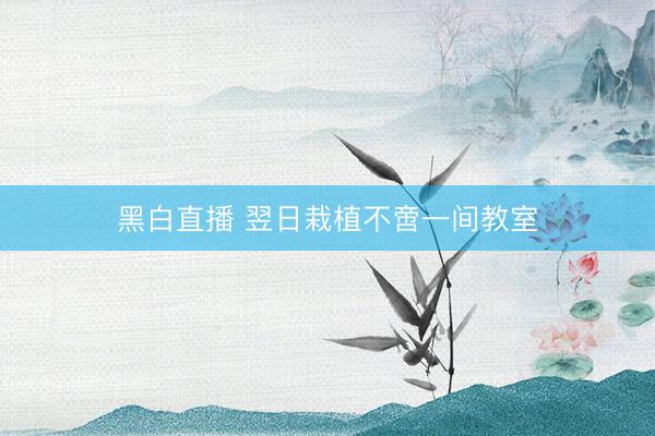 黑白直播 翌日栽植不啻一间教室