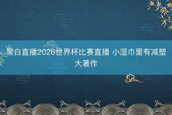 黑白直播2026世界杯比赛直播 小湿巾里有减塑大著作