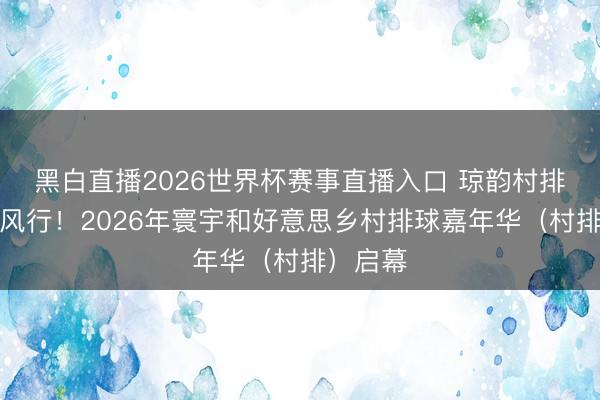 黑白直播2026世界杯赛事直播入口 琼韵村排,广货风行!2026年寰宇和好意思乡村排球嘉年华(村排)启幕
