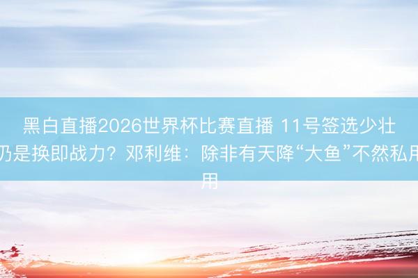 黑白直播2026世界杯比赛直播 11号签选少壮仍是换即战力？邓利维：除非有天降“大鱼”不然私用